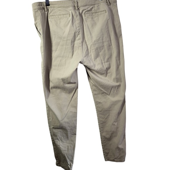 J. Jill Women Chino Pants Size 14 Tan Khaki Straight Leg Stretch Cotton Trousers - Picture 7 of 7